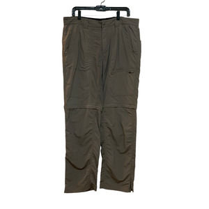 Royal Robbins Khaki Brown Gray Convertible Nylon Hiking Pants sz 36/34